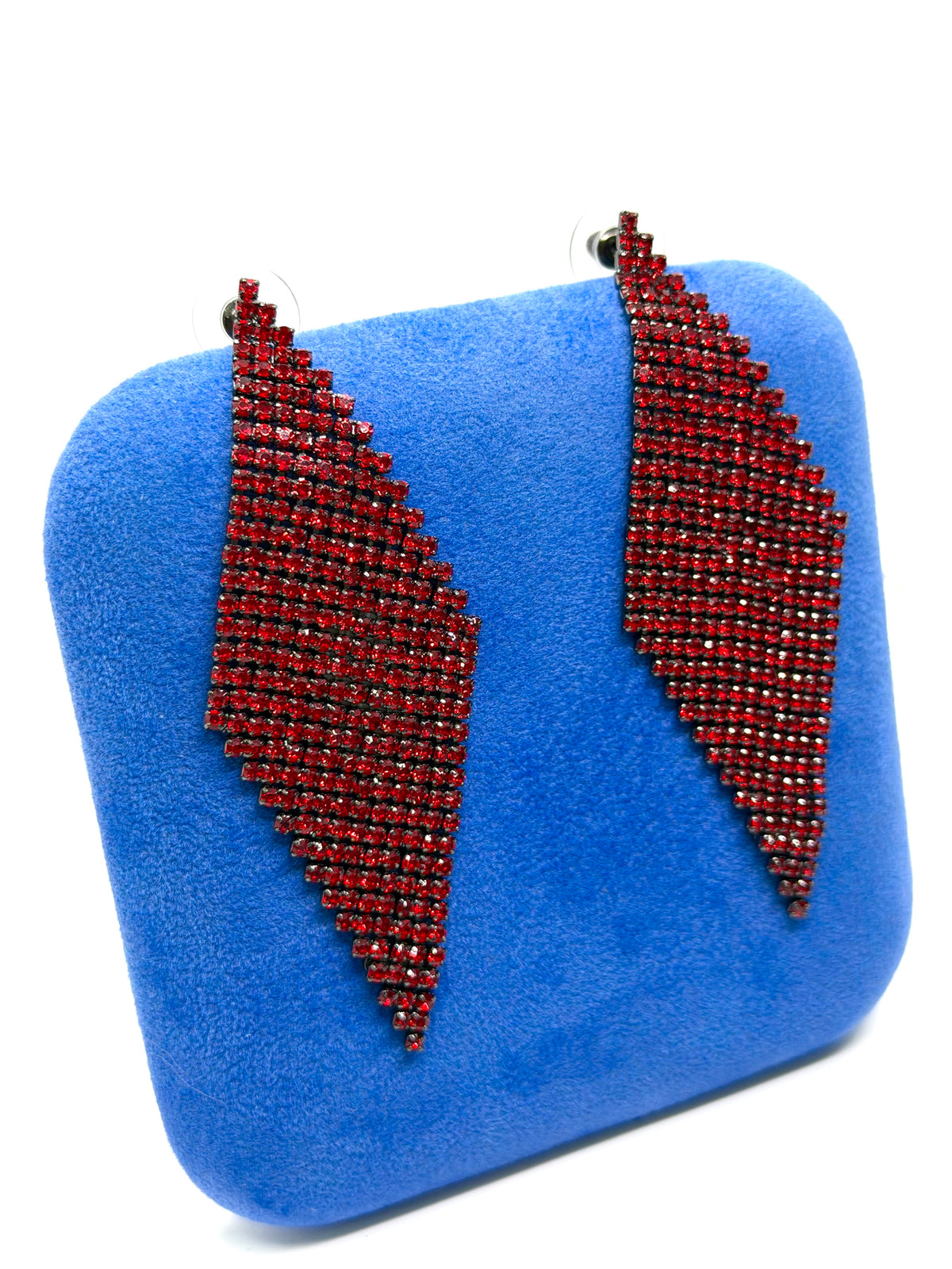 Orecchini Rombi Glam Rosso Rubino
