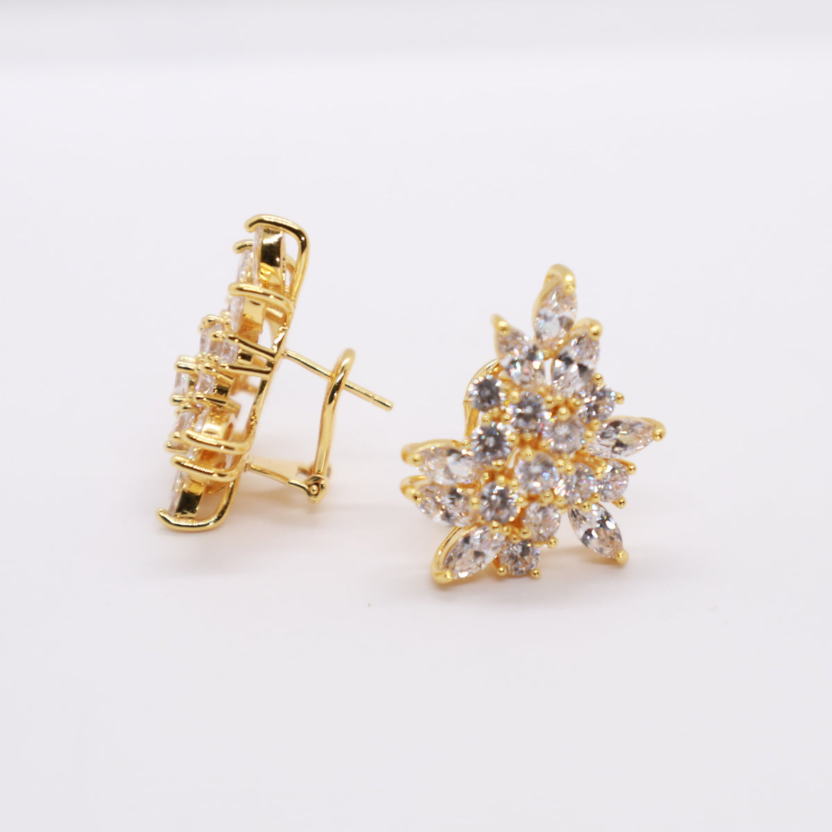 Orecchini buco/clips foglie