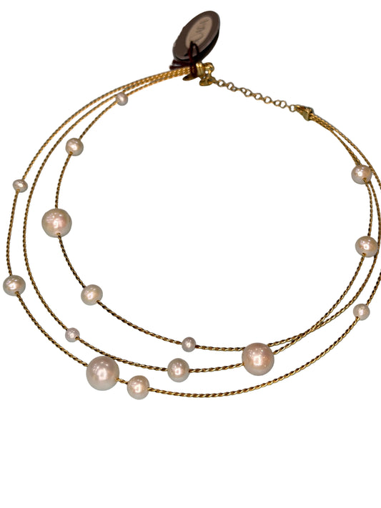 Collana multi filo e perle